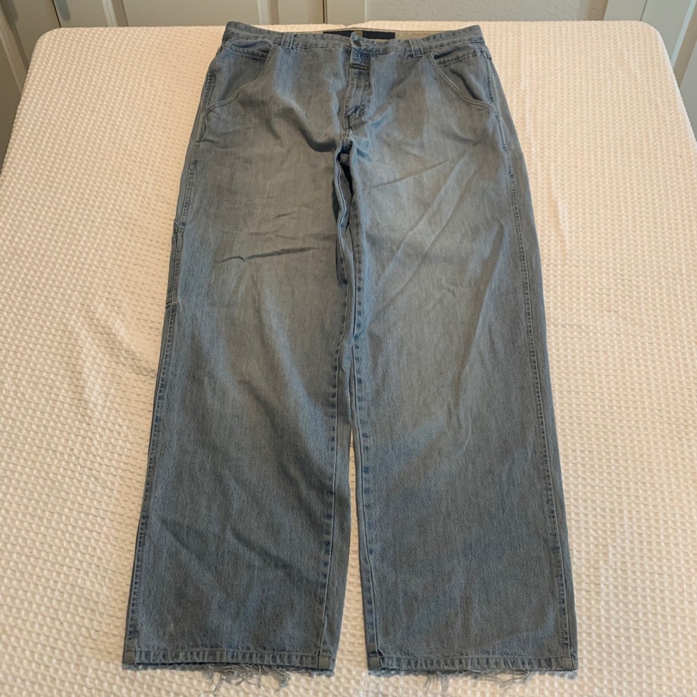 Marithe Francois Girbaud Mens Light Wash Baggy Carpenter Denim Jeans 30 Inseam
